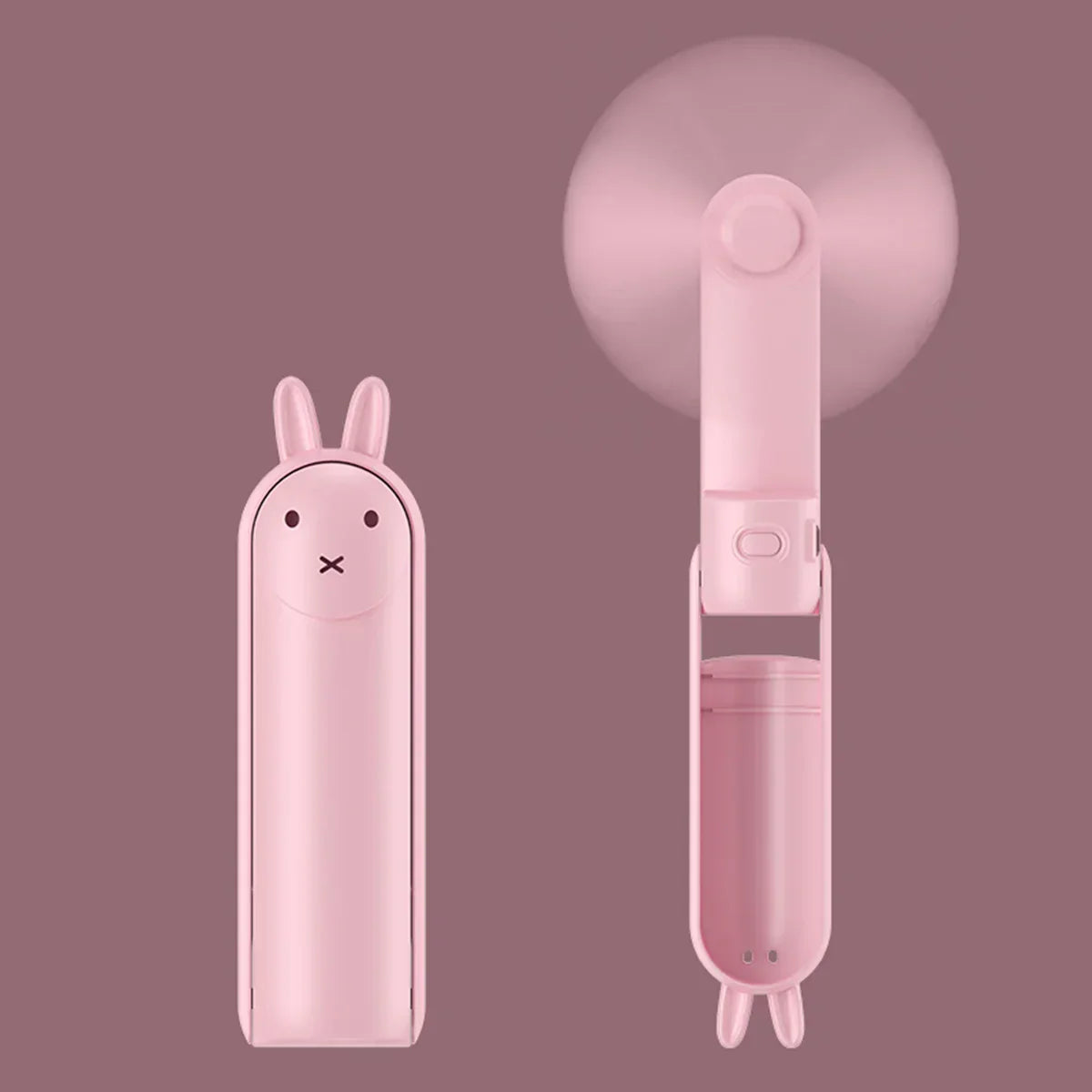 BreezeBuddy Mini USB Handventilator | Wiederaufladbarer Tragbarer Tischventilator | Cartoon-Stil | Faltbares und Kompaktes Design