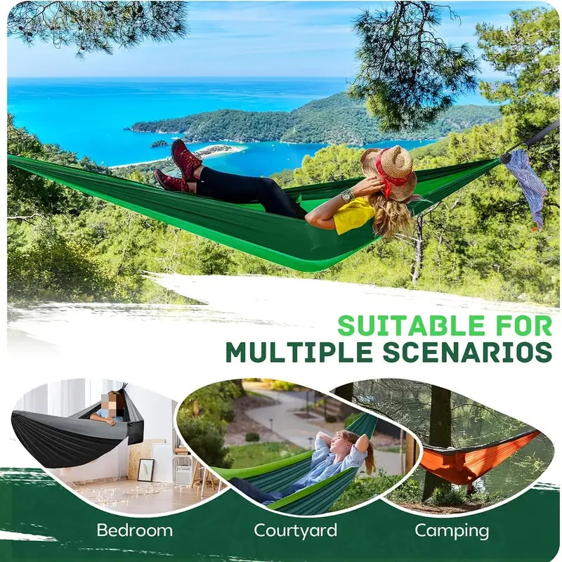 SkyRest Camping-Hängematte | Tragbar & Leicht | Reißfestes Nylongewebe | Outdoor Reise- und Gartenschaukel