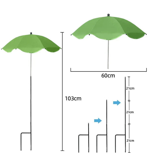 Florashade Pflanzensonnenschutz | Verstellbarer Pflanzenschutz | UV-beständiger Schirm mit Erdspieß | Wetterfest | Ø 60 cm