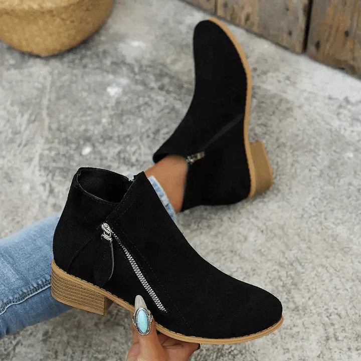 Damenstiefeletten im Vintage-Stil aus Stoff