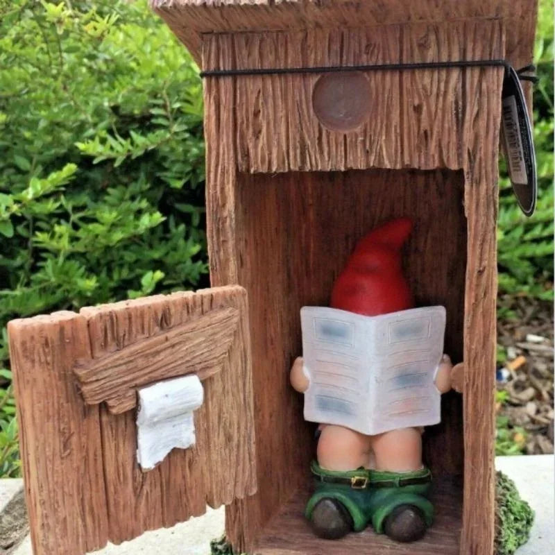 Naughtini Gartenzwerg-Figur mit Buch | Humorvolle Zwergenstatue aus Harz | 13 cm Dekorative Ornament