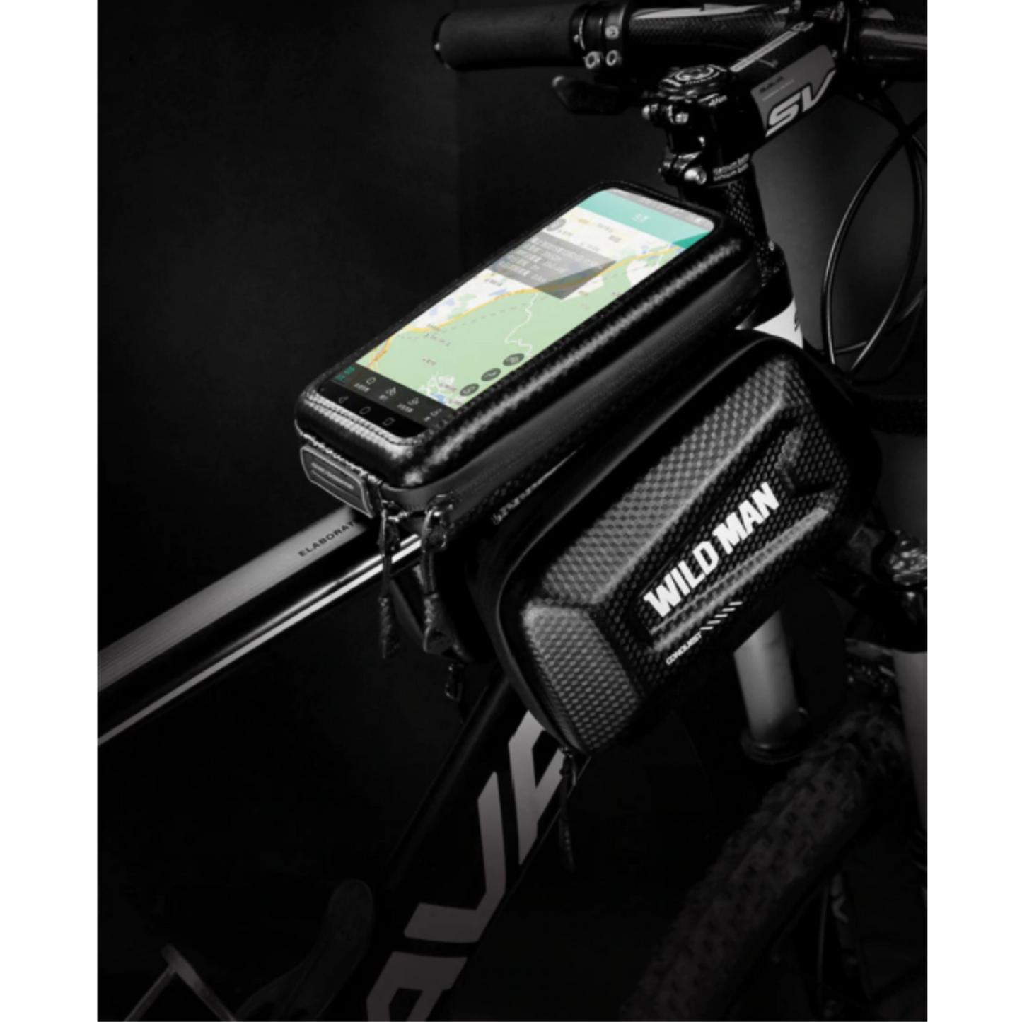 Fahrrad-Rahmentasche mit Touchscreen-Fenster
