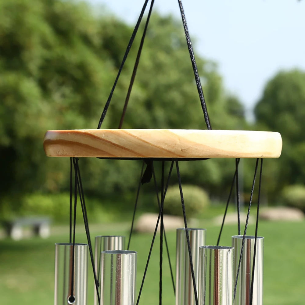 Bellora 6-Röhren Silber Windspiel | Glockenton | Garten- und Haustür- sowie Wanddekoration