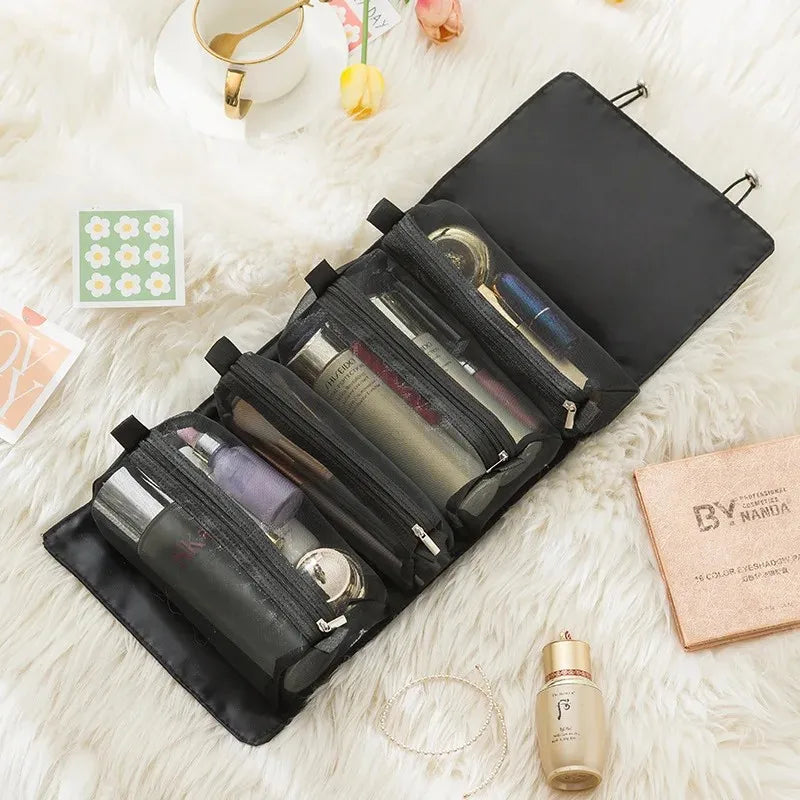FlexiGlam Tasche 4-in-1 Abnehmbare Kosmetiktasche | Geräumig & Tragbar | Faltbarer Reise-Beauty-Organizer
