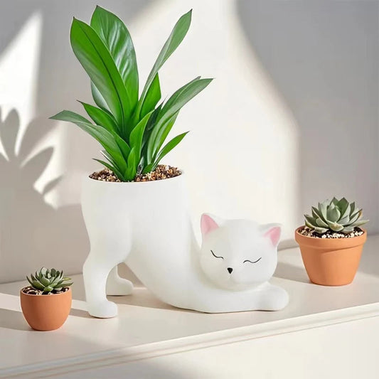 CatGarden Cartoon Katzen Schwanz Blumentopf | Innovatives Pflanzen Dekor | Sukkulenten & Kakteen für Garten, Balkon & Zuhause