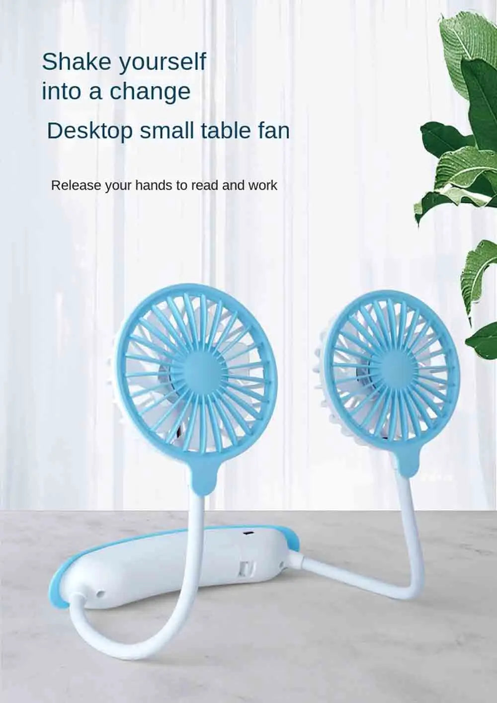 Breezino Mini Halsventilator | USB Wiederaufladbarer Nackenventilator | 30 cm Tragbarer Ventilator für Sport, Büro & im Freien
