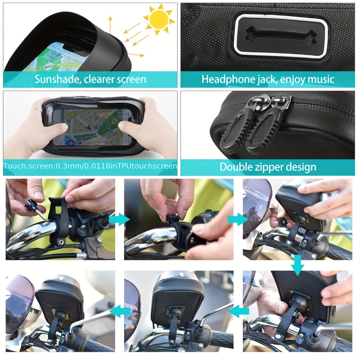 Handyhalter Fahrrad wasserdicht mit 360° Drehung