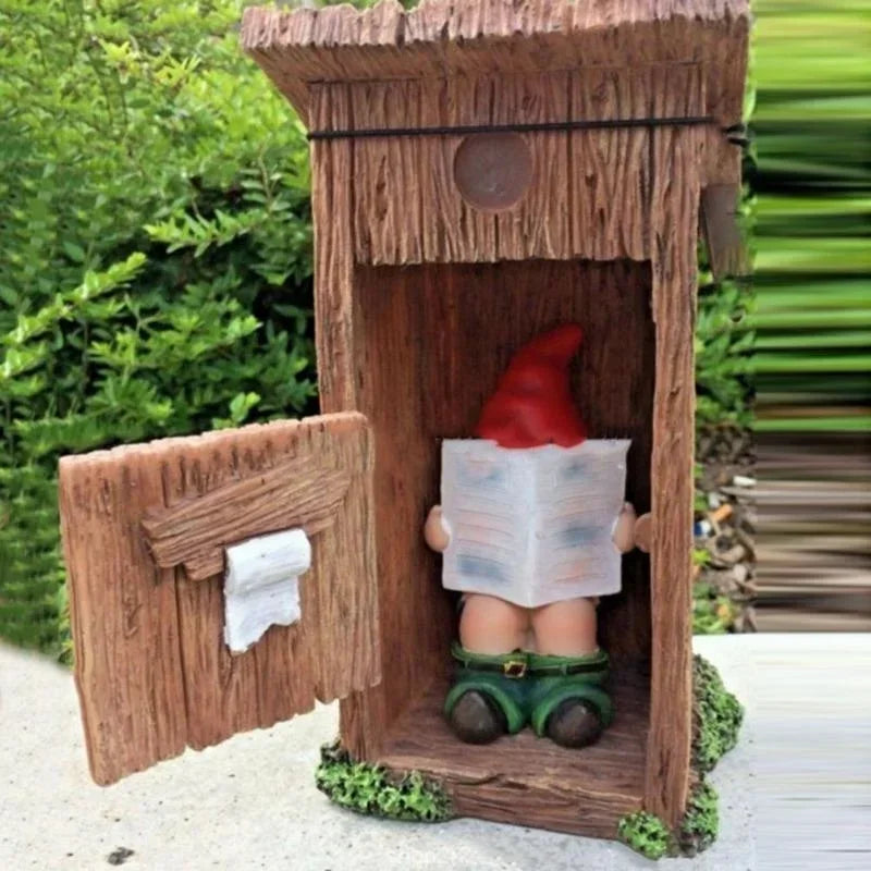 Naughtini Gartenzwerg-Figur mit Buch | Humorvolle Zwergenstatue aus Harz | 13 cm Dekorative Ornament