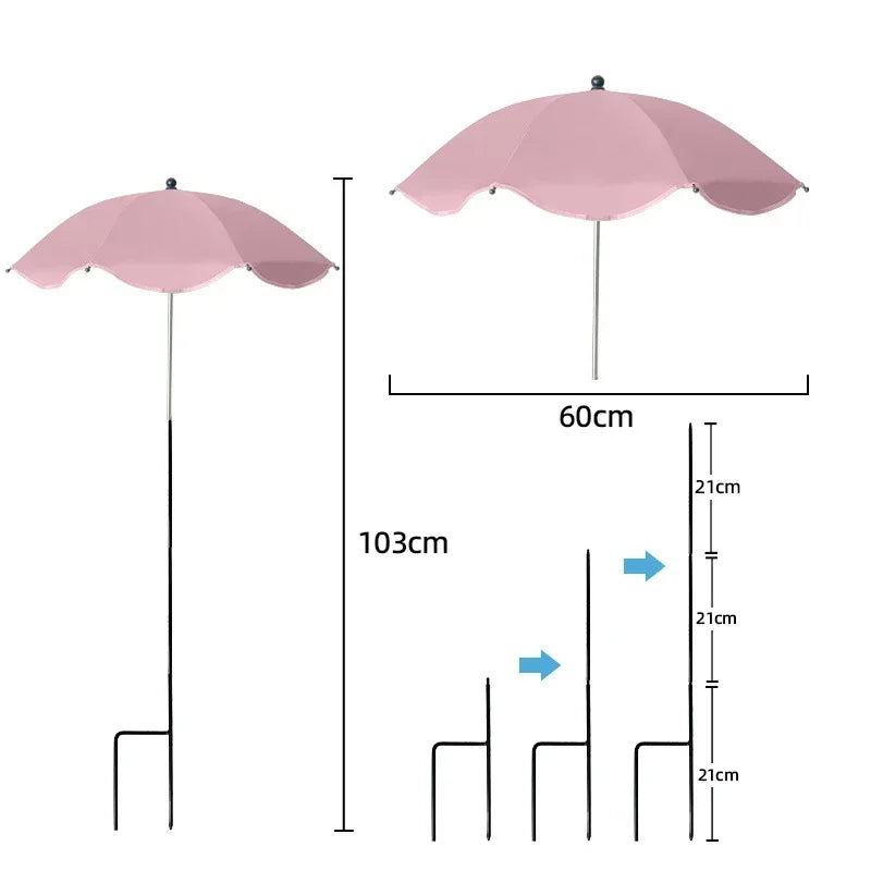 Florashade Pflanzensonnenschutz | Verstellbarer Pflanzenschutz | UV-beständiger Schirm mit Erdspieß | Wetterfest | Ø 60 cm