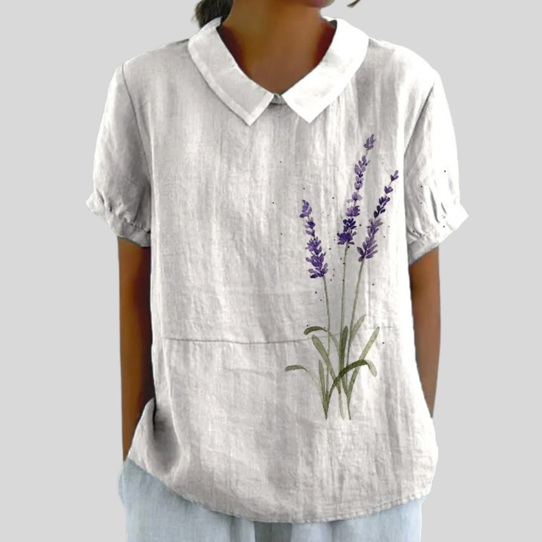 Renée - Minimalistische Blumenbluse