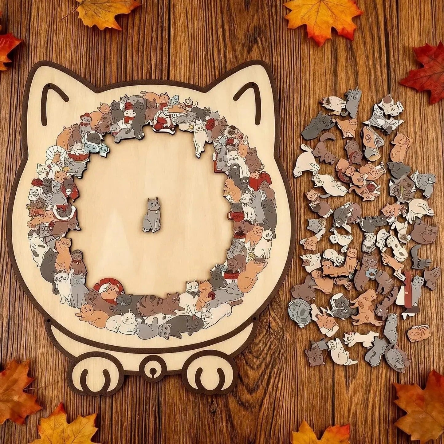 CatPuzzle - Holzpuzzle Katze 135 Teile — Kunst, Ruhe & Stil vereint in einem Set