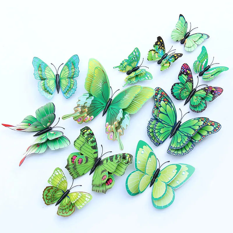Walloria 3D Schmetterlings-Wandsticker-Set | 12 Stück | Magnetisch & Doppellagig