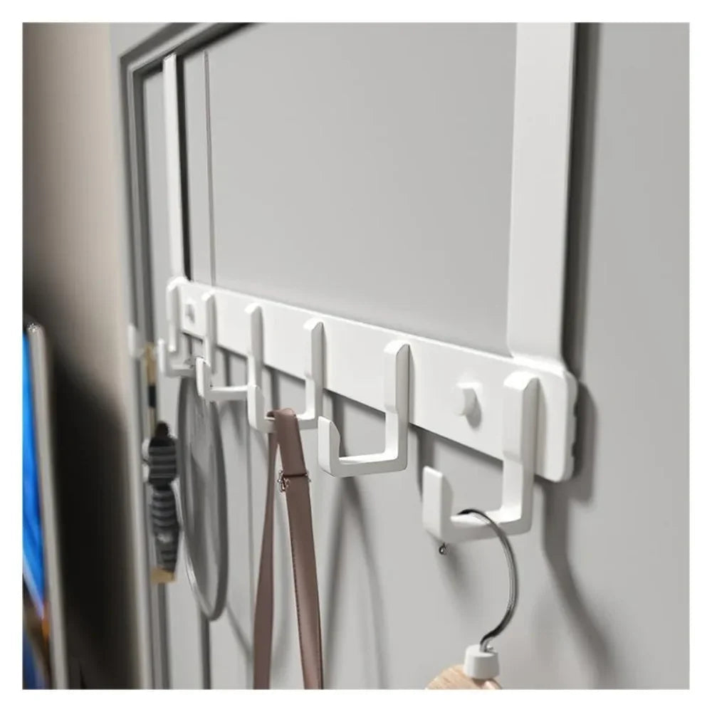 Hangiva Türhaken Organizer | 6 Haken | Aluminium Garderobe für Türen | Keine Bohrung erforderlich | Passend für Türen 4,1–4,5 cm