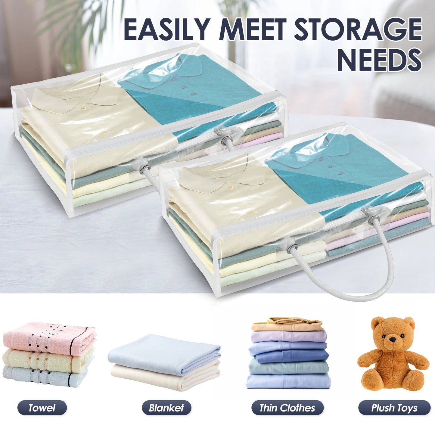 Ordinova 6-teiliges Aufbewahrungsbeutel-Set | Transparent, staubdicht & wasserdicht aus PVC | Organizer mit Reißverschluss | 40 x 30 x 10 cm