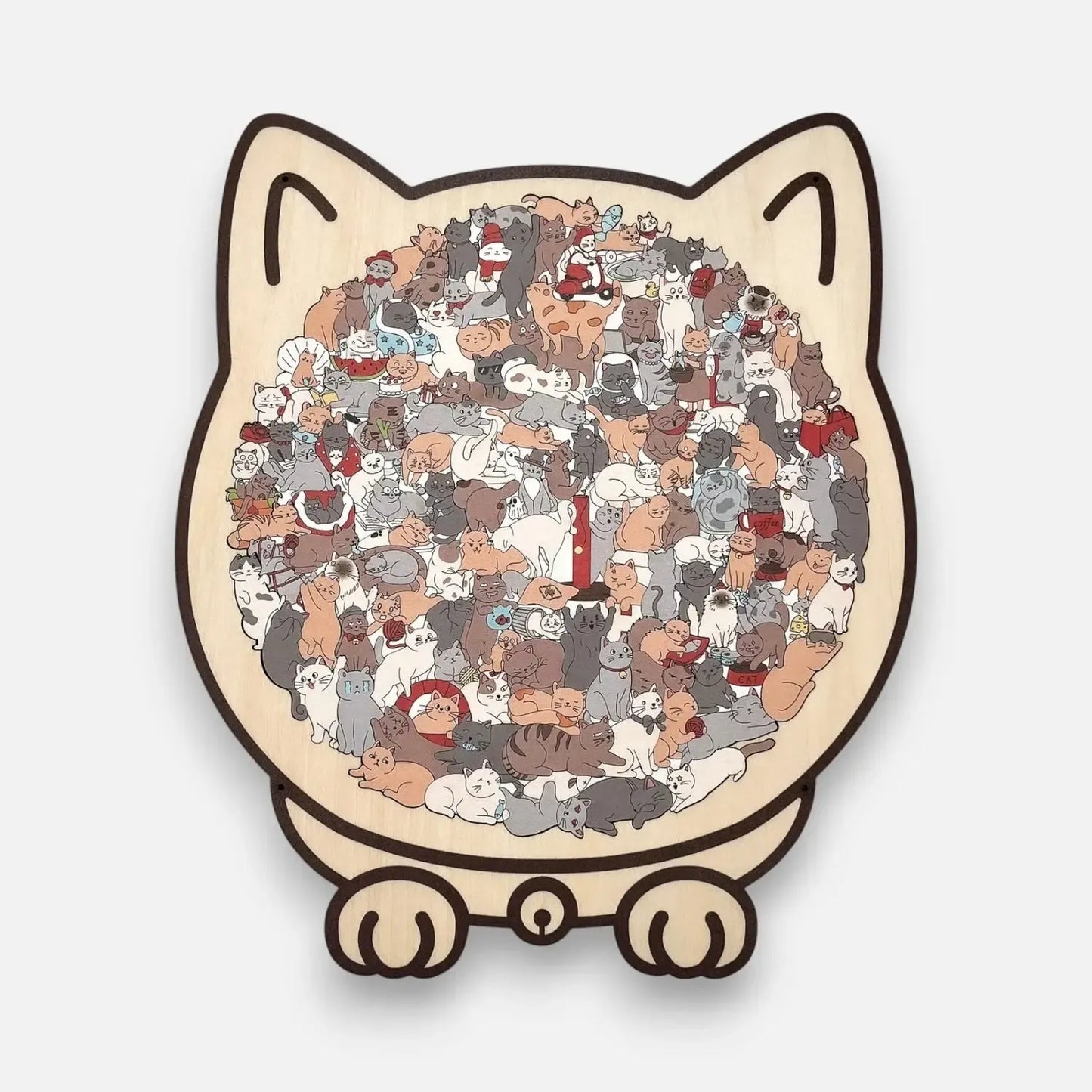 CatPuzzle - Holzpuzzle Katze 135 Teile — Kunst, Ruhe & Stil vereint in einem Set