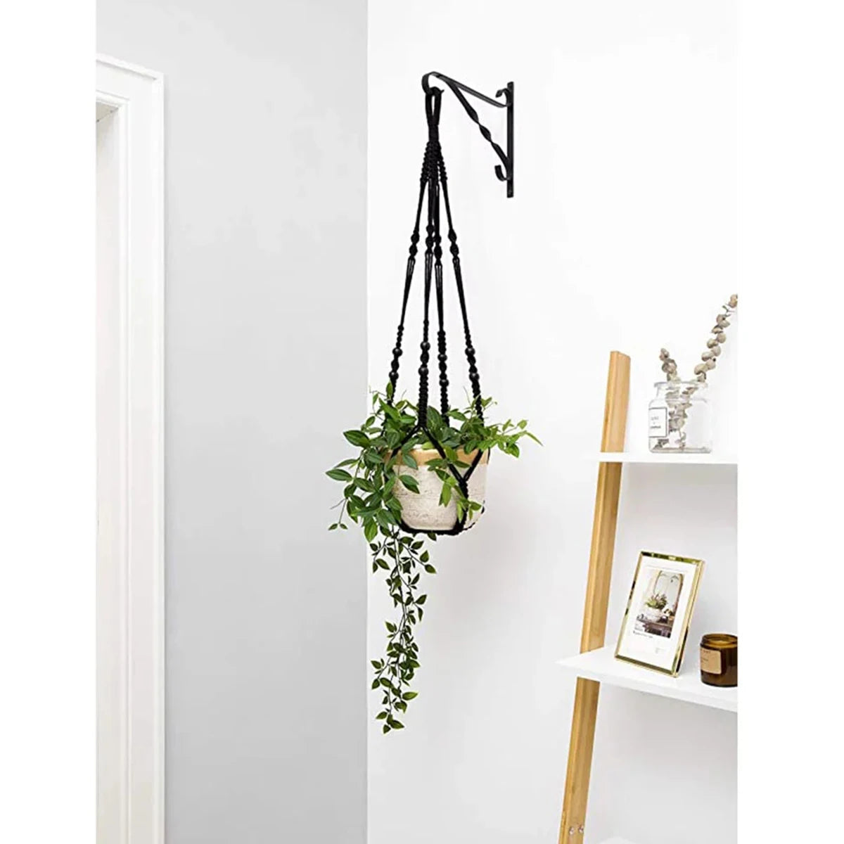 Naturéa Living Makramee-Pflanzenhänger | 90 cm Baumwolle | Für Blumentöpfe von 3–12 Zoll geeignet | Boho-Stil