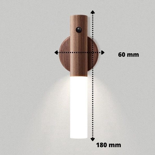 Wandleuchte | Bewegungssensor | Kabellos | Woodlamp