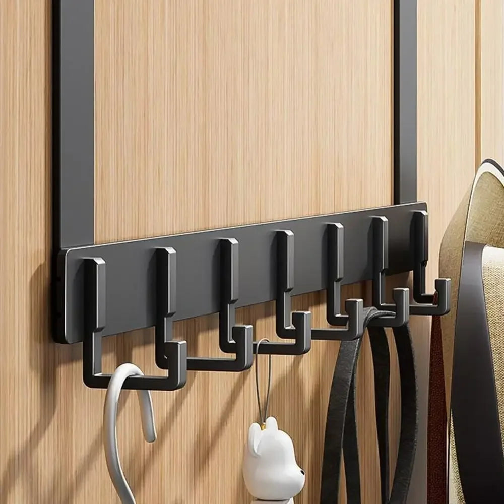Hangiva Türhaken Organizer | 6 Haken | Aluminium Garderobe für Türen | Keine Bohrung erforderlich | Passend für Türen 4,1–4,5 cm
