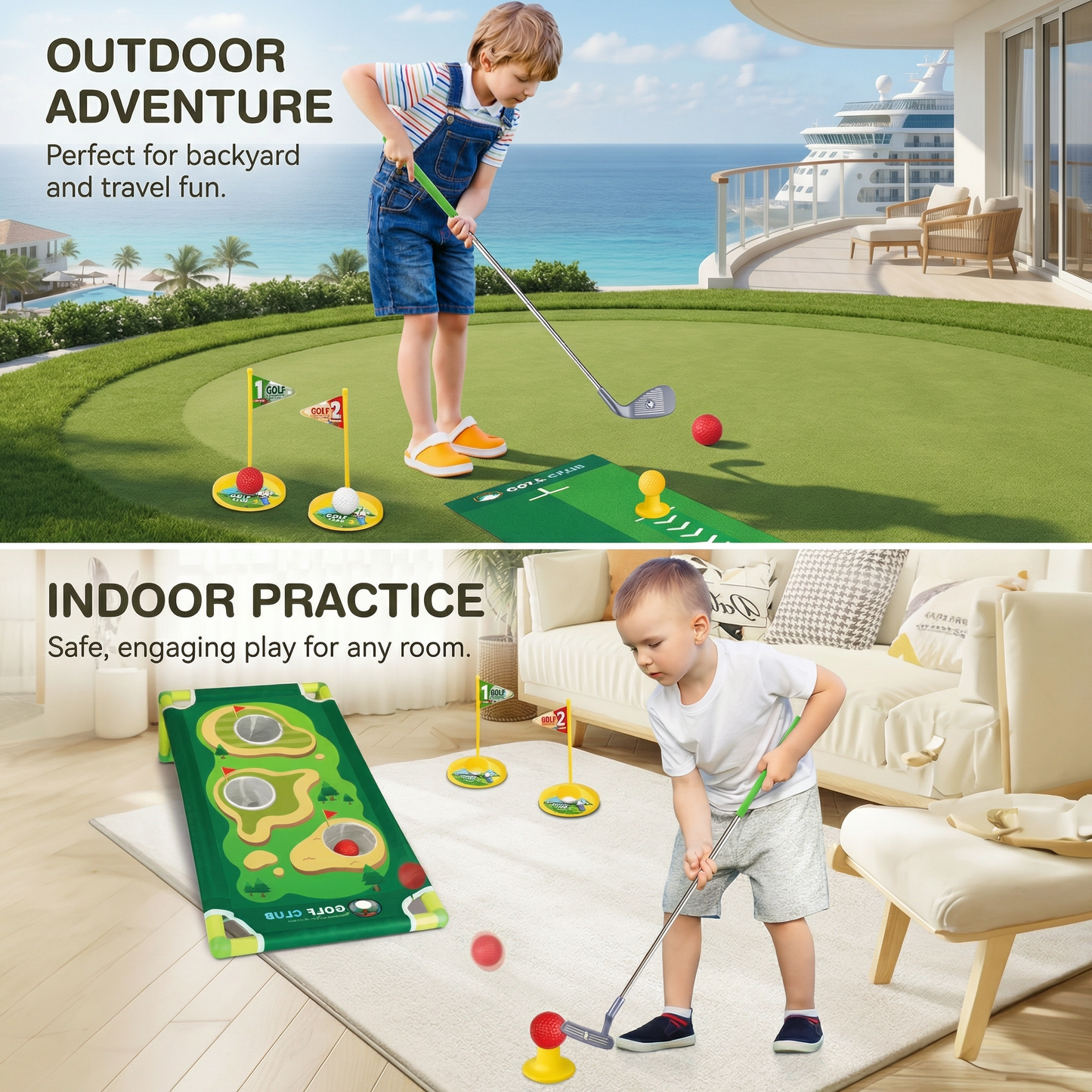 Mini-Golf-Set — Gemeinsam lachen, spielen und unvergessliche Familienmomente schaffen!