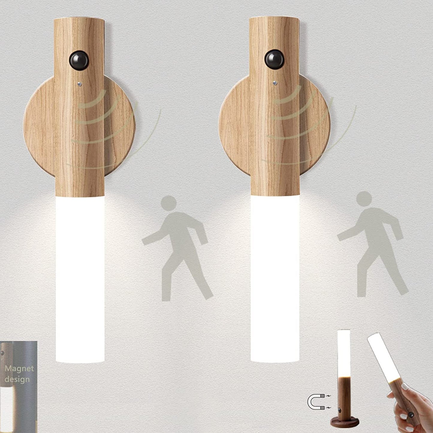 Wandleuchte | Bewegungssensor | Kabellos | Woodlamp