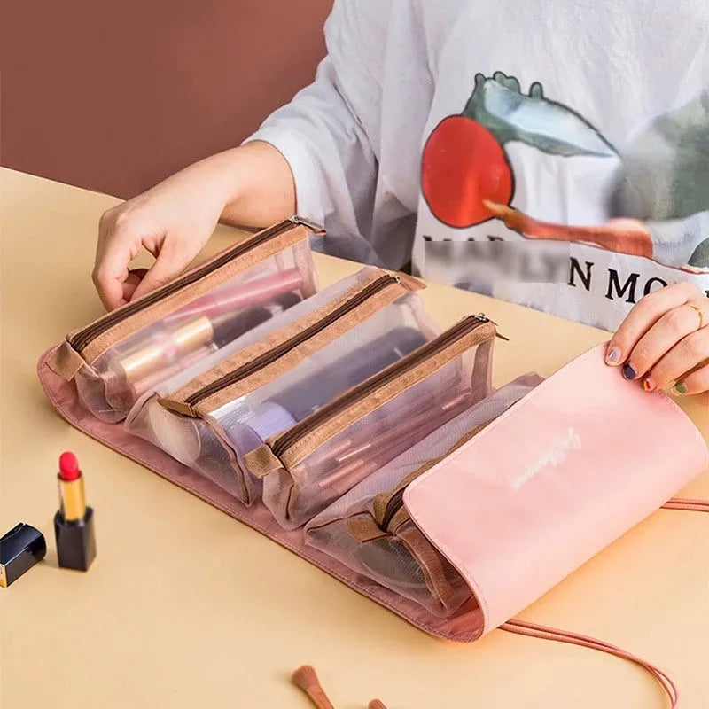 FlexiGlam Tasche 4-in-1 Abnehmbare Kosmetiktasche | Geräumig & Tragbar | Faltbarer Reise-Beauty-Organizer