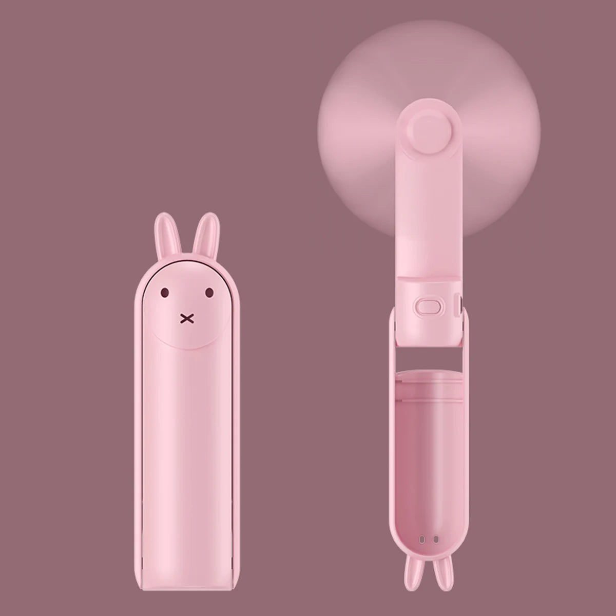 BreezeBuddy Mini USB Handventilator | Wiederaufladbarer Tragbarer Tischventilator | Cartoon-Stil | Faltbares und Kompaktes Design