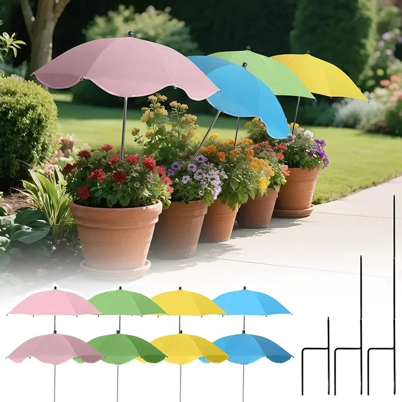 Florashade Pflanzensonnenschutz | Verstellbarer Pflanzenschutz | UV-beständiger Schirm mit Erdspieß | Wetterfest | Ø 60 cm
