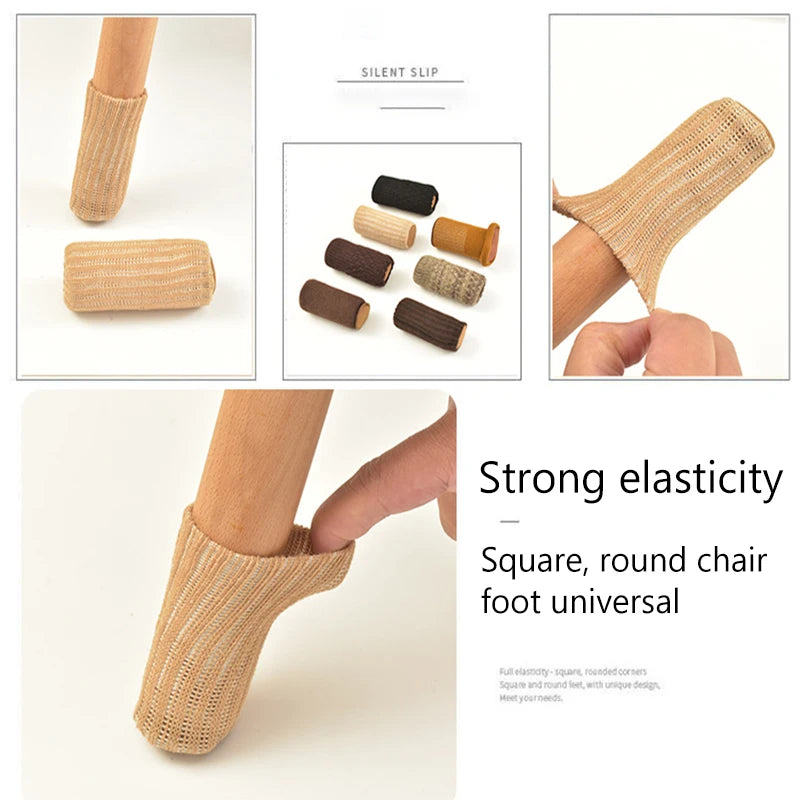 SilenStep Stuhlbeinsocken | Bodenschutz & Lärmminderung | Elastische Passform 6–18 cm | 4er-Pack