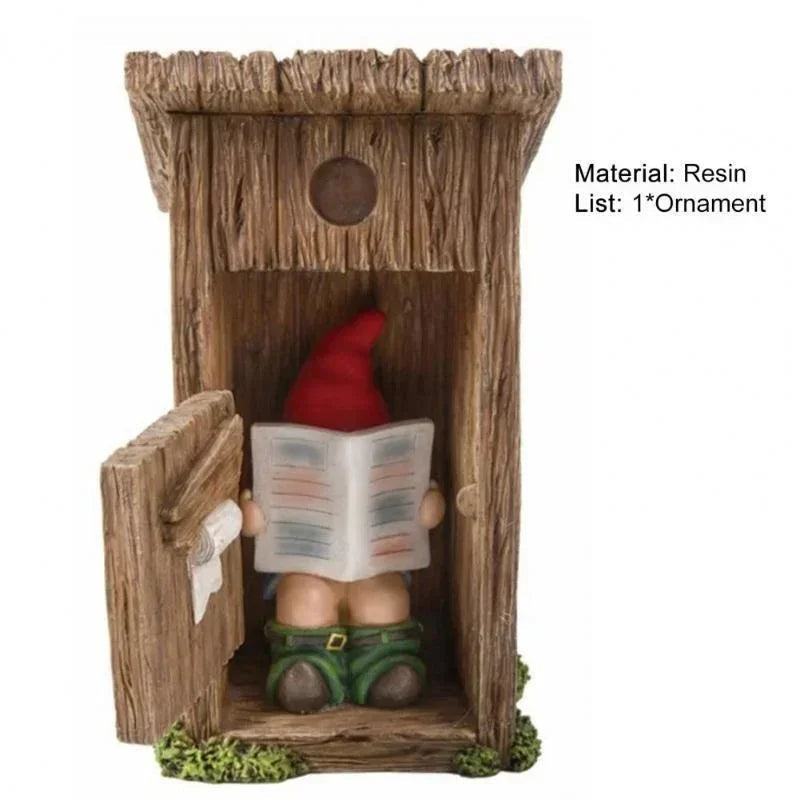 Naughtini Gartenzwerg-Figur mit Buch | Humorvolle Zwergenstatue aus Harz | 13 cm Dekorative Ornament