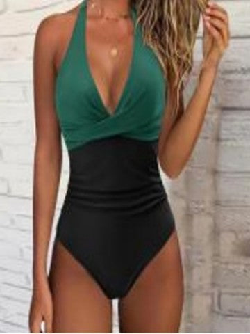 Lily – Schwarzes Damen-Tankini mit floralem Muster und voll bedeckenden Boyshorts