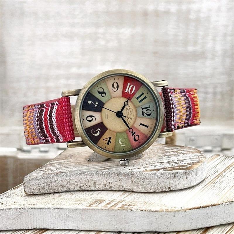 Armbanduhr | Vintage | Geflochtenes Stoffarmband | TimeWeave