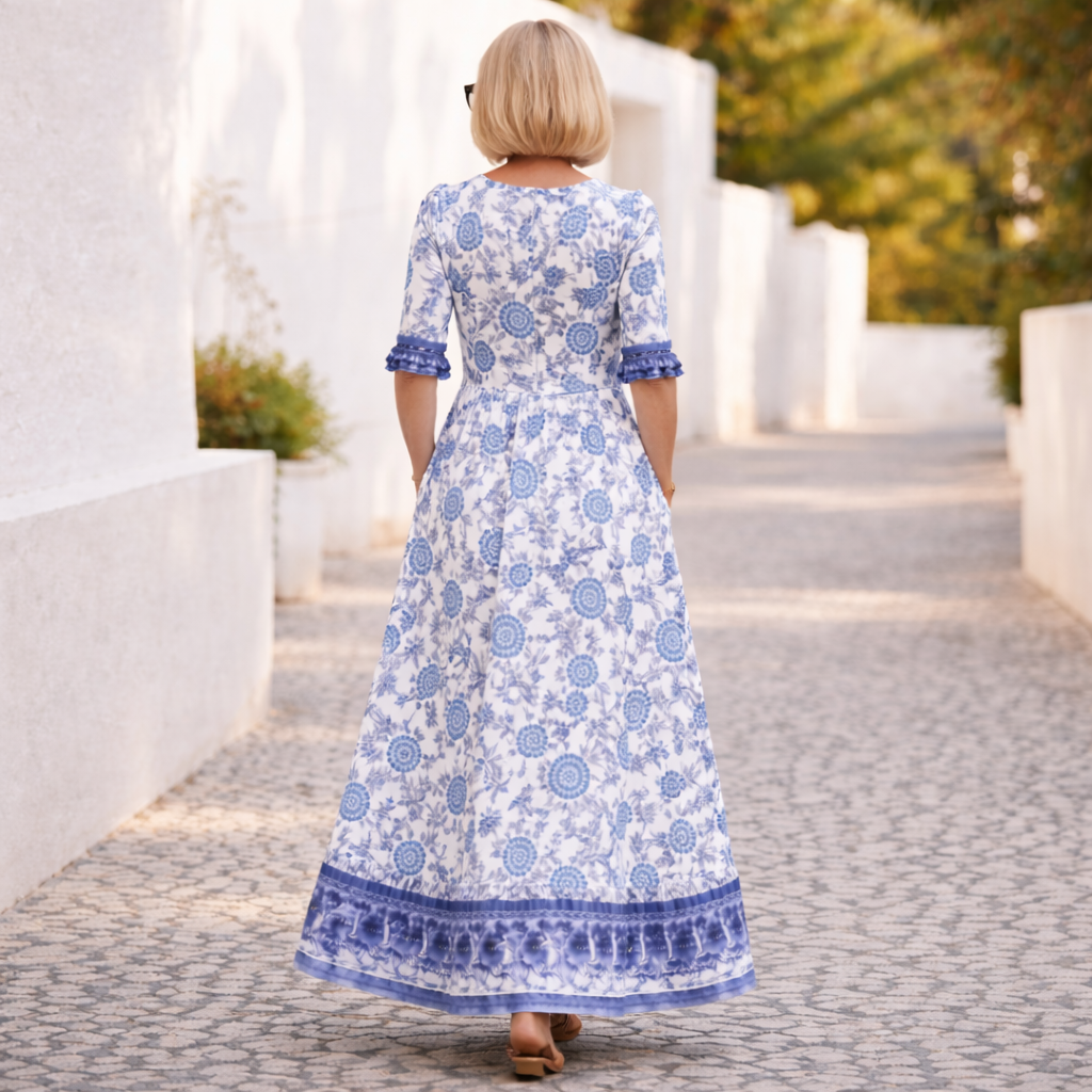 Elly - Elegantes Blumenkleid mit einem lässigen Flair