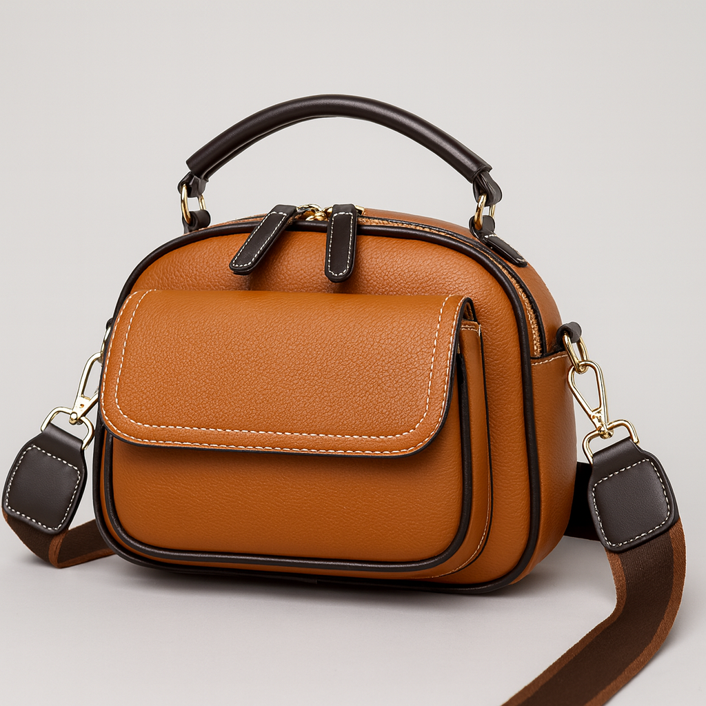 Chloe | Elegante Crossbody Bag mit zwei Lagen und breitem Tragegurt