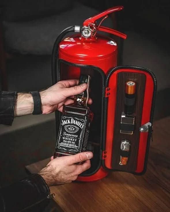 Feuerlöscher Mini Bar | Feuerlöscher Deko Safe | Metall Getränke Aufbewahrung | FireBar