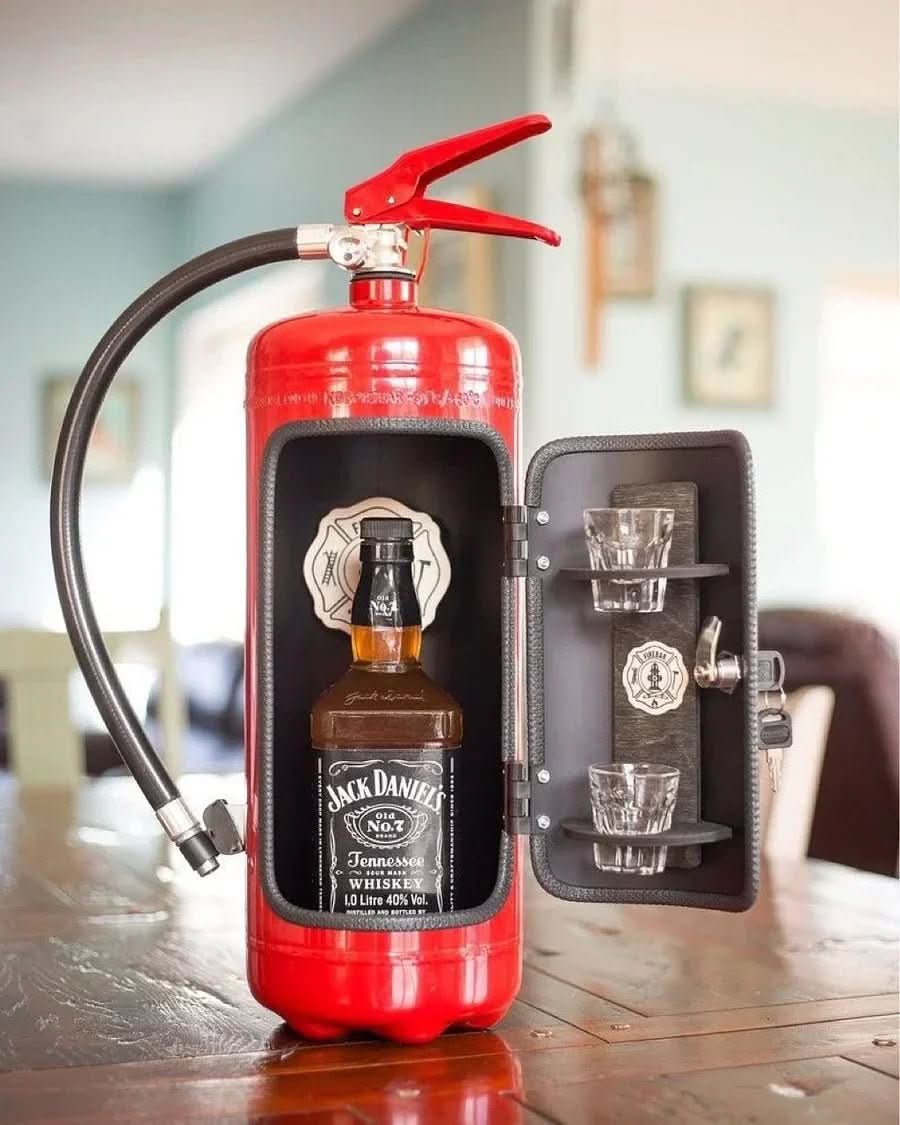 Feuerlöscher Mini Bar | Feuerlöscher Deko Safe | Metall Getränke Aufbewahrung | FireBar