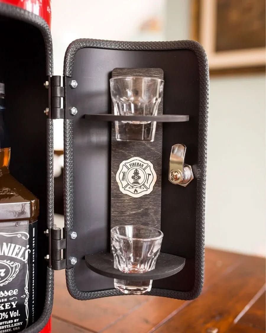 Feuerlöscher Mini Bar | Feuerlöscher Deko Safe | Metall Getränke Aufbewahrung | FireBar