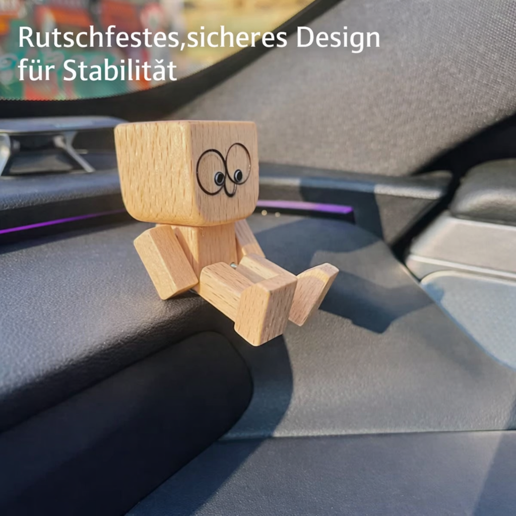 1+1 Gratis - Holz Deko Figur | Bewegliche Wippfunktion | Wechselbare Gesichter | WobbleWood