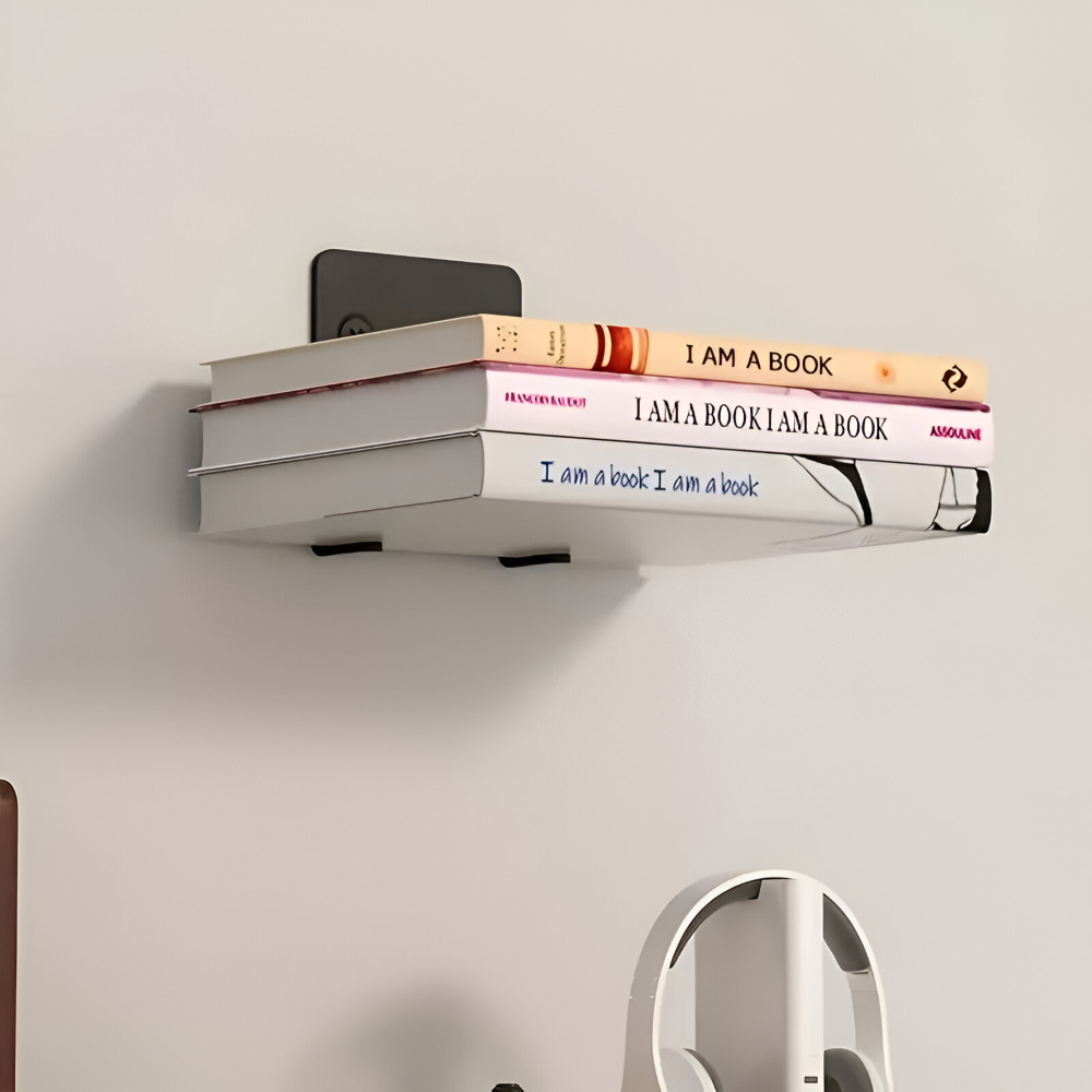 Unsichtbares Schweberegal | Schwebender Bücher Effekt | Robuste Wandhalterung aus Eisen | FloatShelf