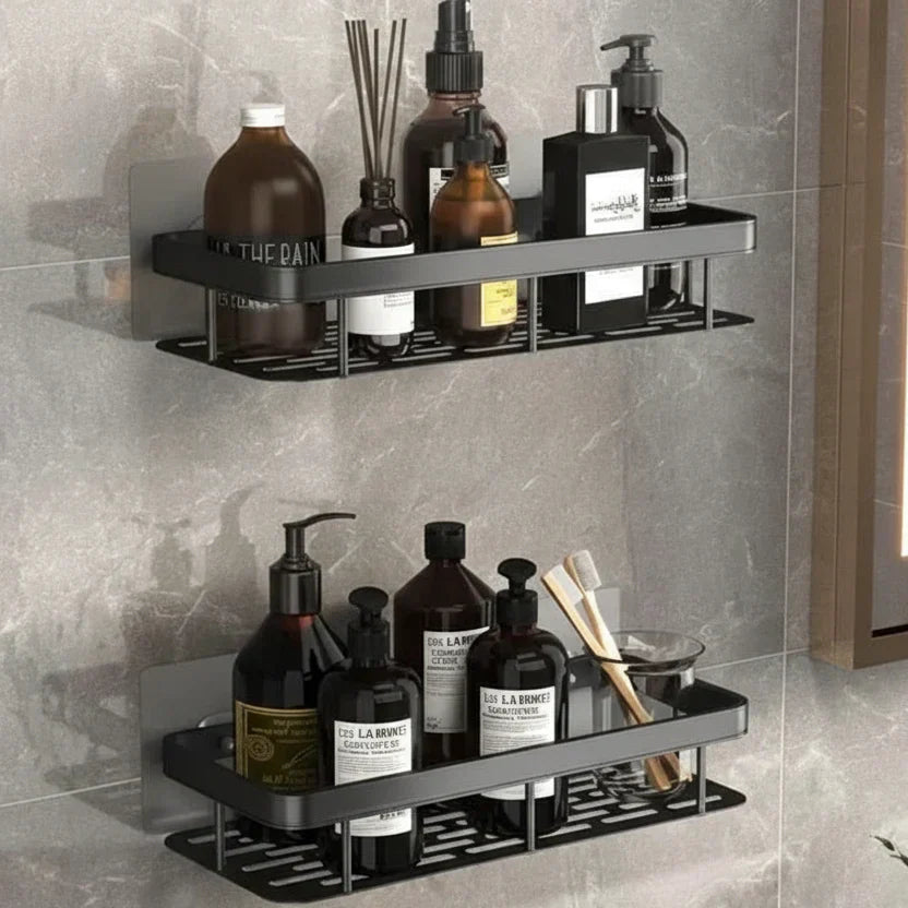 Kleberegal Bad | Bohrfrei  & Edelstahl | Selbstklebend | Mountra