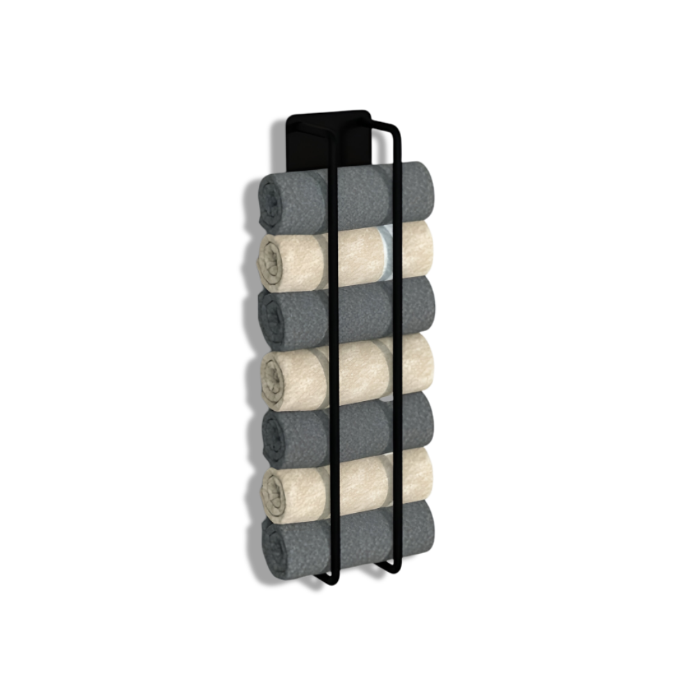 Wandhandtuchhalter | Vertikale Wandaufbewahrung | Offenes Drahtgestell  | TowelStack