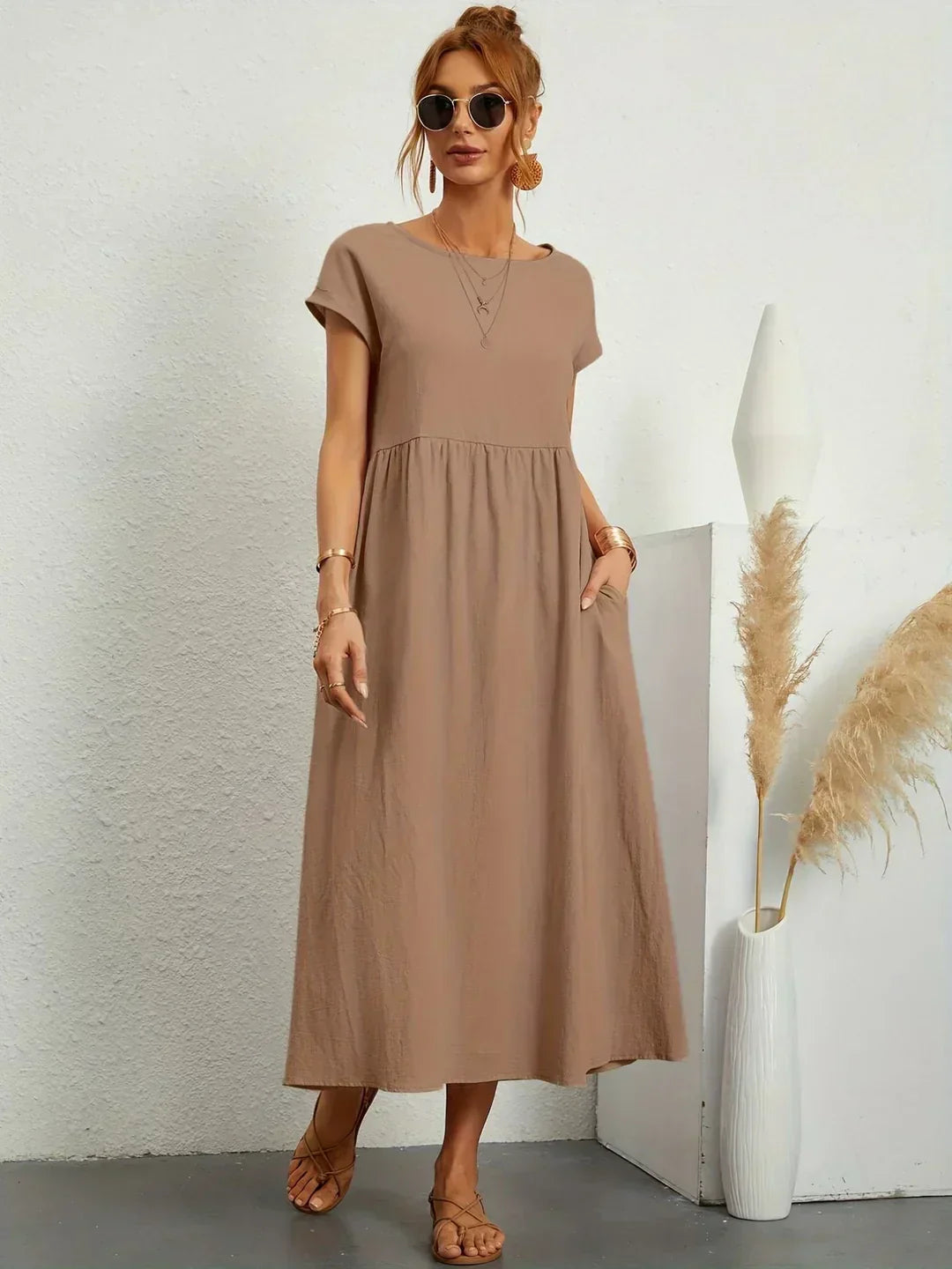 Léa - Luftiges Zeitloses Midi-Kleid