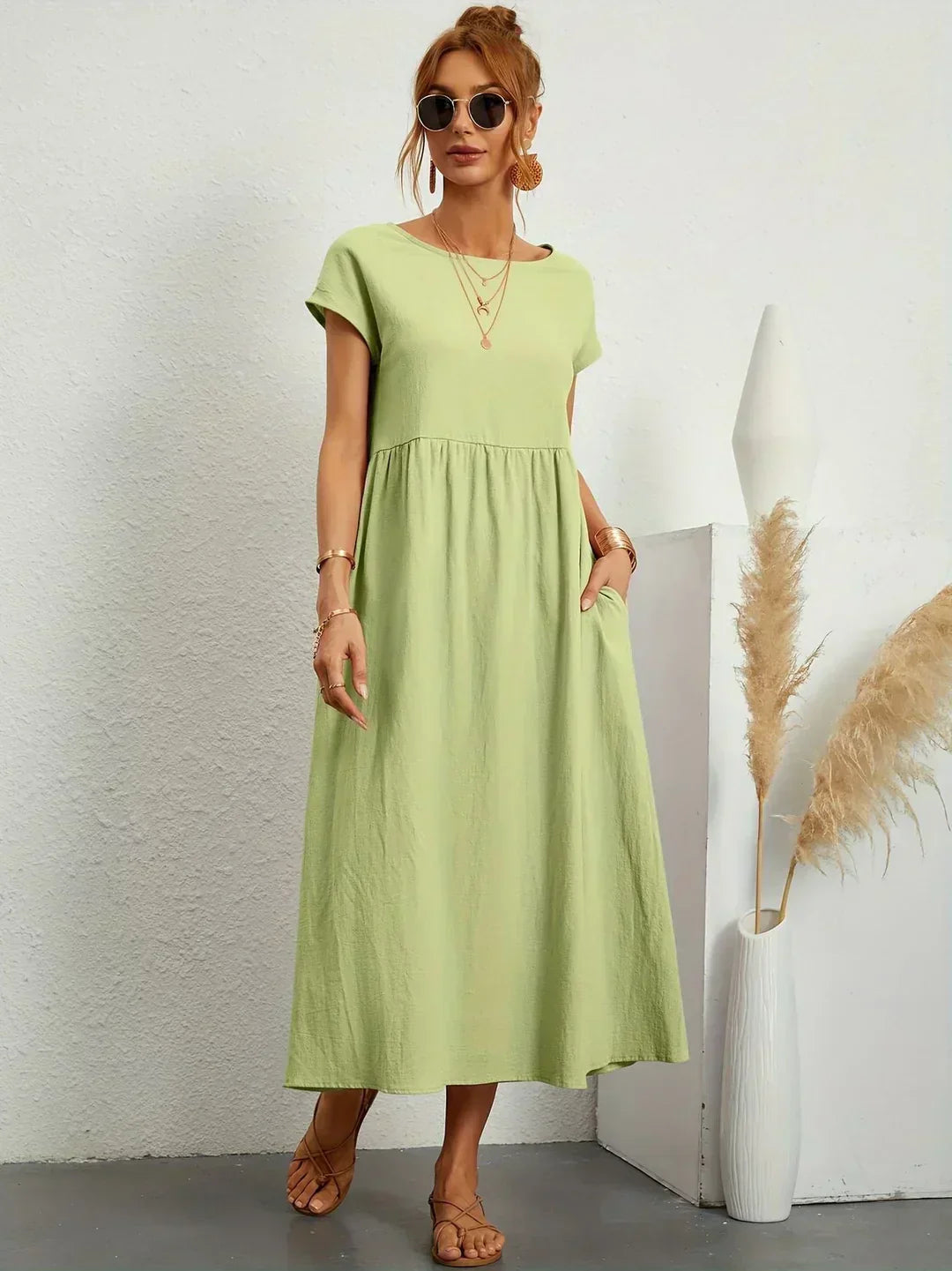 Léa - Luftiges Zeitloses Midi-Kleid