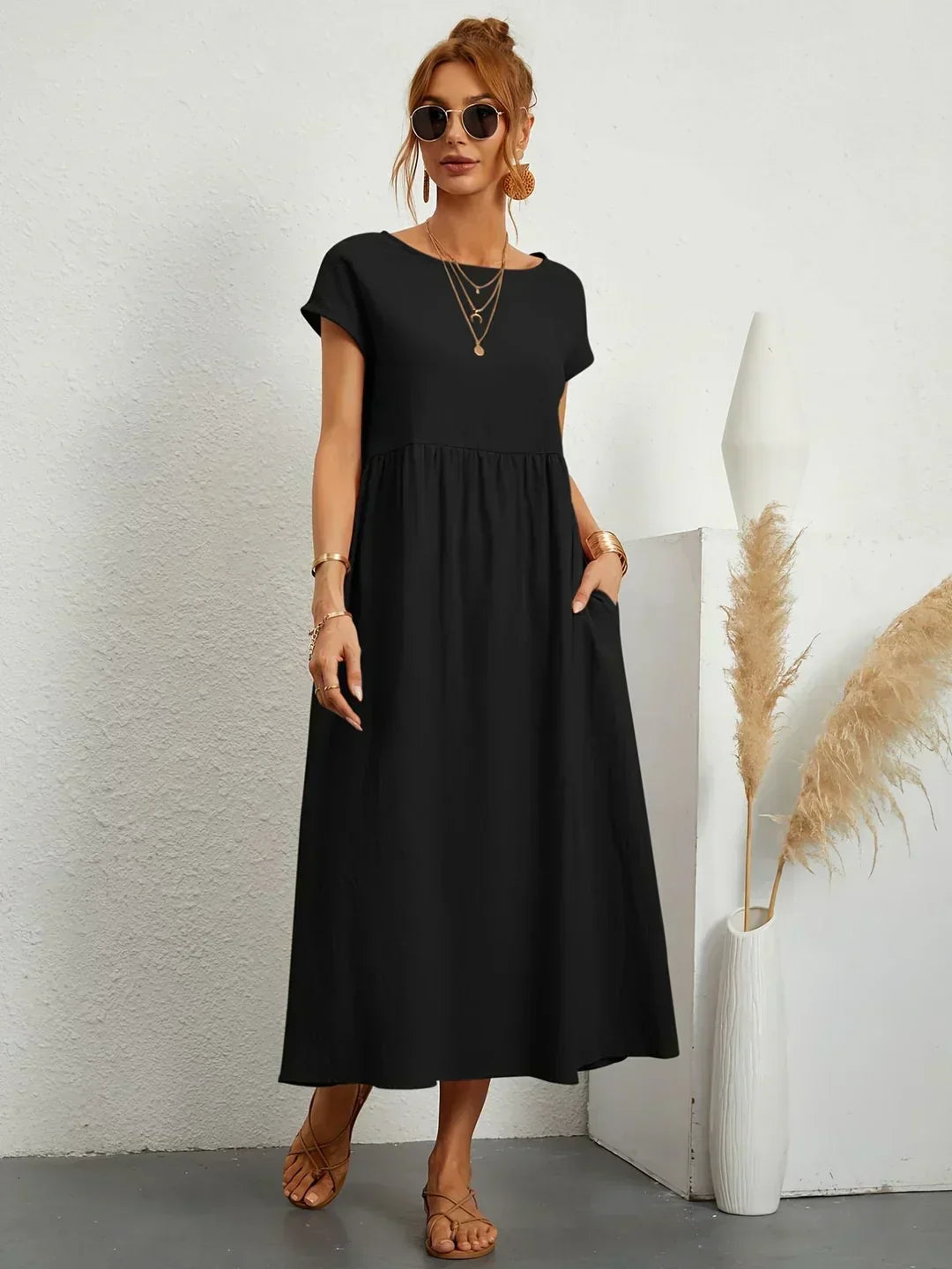 Léa - Luftiges Zeitloses Midi-Kleid