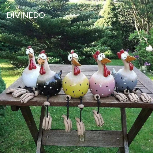 Divinedo Hühnerdeko | aus Keramik für den Innen- und Außenbereich!