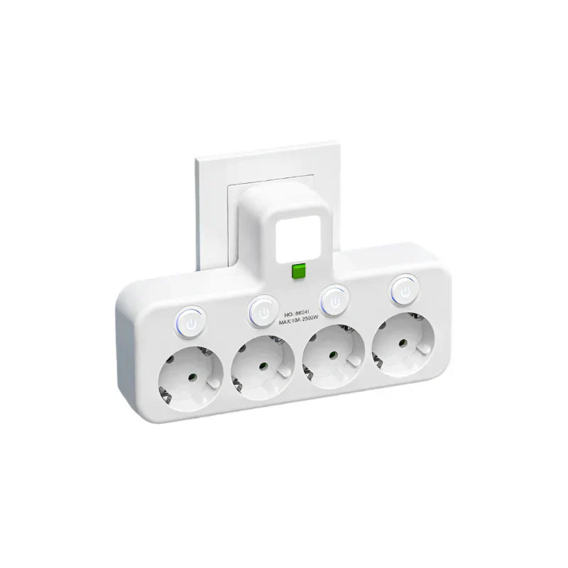 Mehrfachsteckdose VOLTRIQ ProLine | 3–4 Steckplätze + 2× USB & 1× Typ-C | 2500 W | Überspannungsschutz & Kontrollschalter