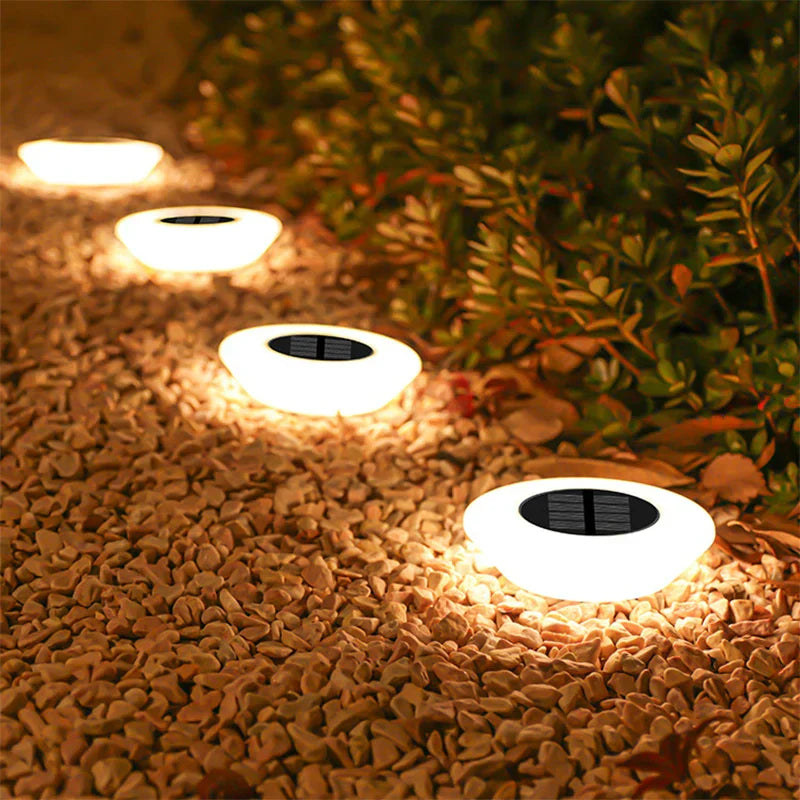 Solar-Bodenleuchte mit 14 LEDs und 360°-Bodenbeleuchtung – 4er-Set