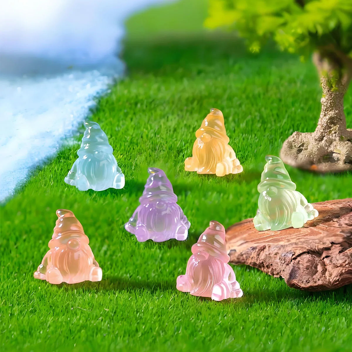 WichtelWunder Gartenwelt Mini-Gnom-Set 10 Stück | Harzfiguren | Lebendige Feengartendekorationen