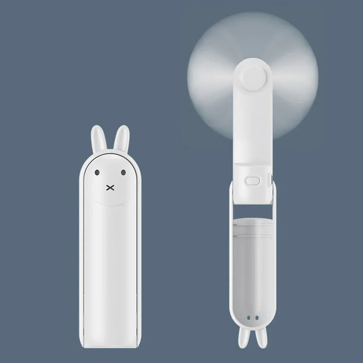 BreezeBuddy Mini USB Handventilator | Wiederaufladbarer Tragbarer Tischventilator | Cartoon-Stil | Faltbares und Kompaktes Design