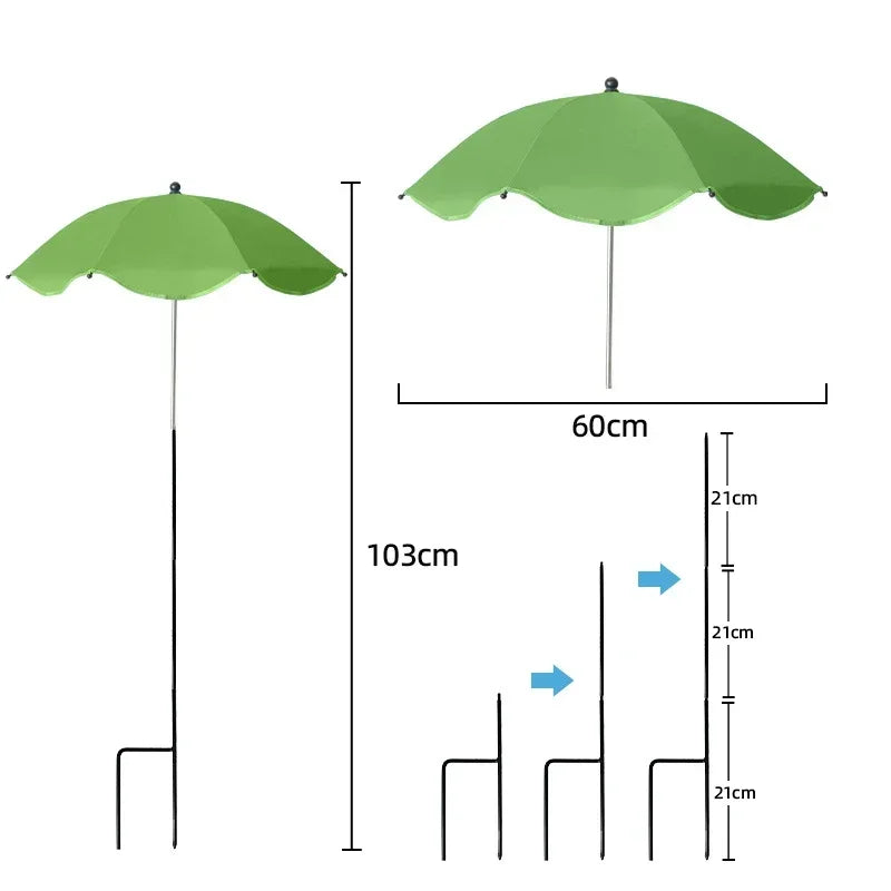 Florashade Pflanzensonnenschutz | Verstellbarer Pflanzenschutz | UV-beständiger Schirm mit Erdspieß | Wetterfest | Ø 60 cm