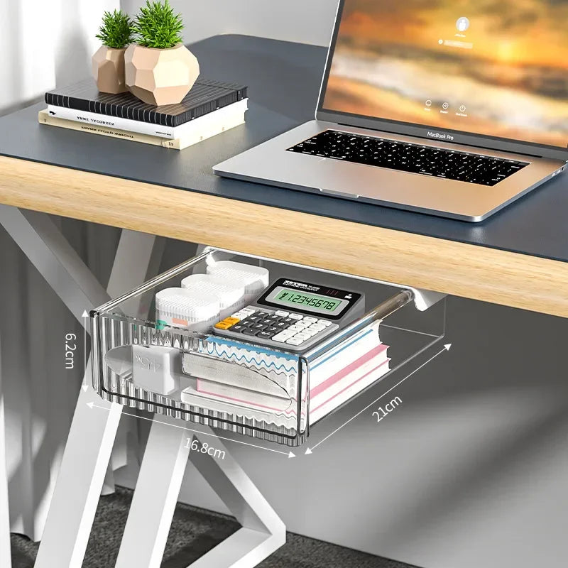 Deskora Kunststoff-Unter-Schreibtisch-Schublade | Ausziehbarer und verdeckter Organizer